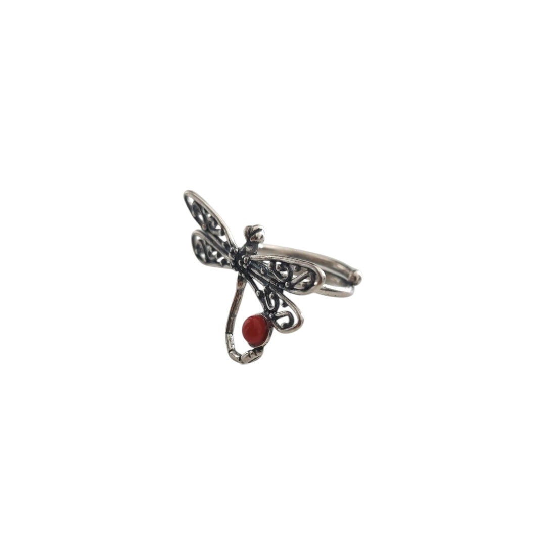 Druzy Openwork Dragonfly Ring