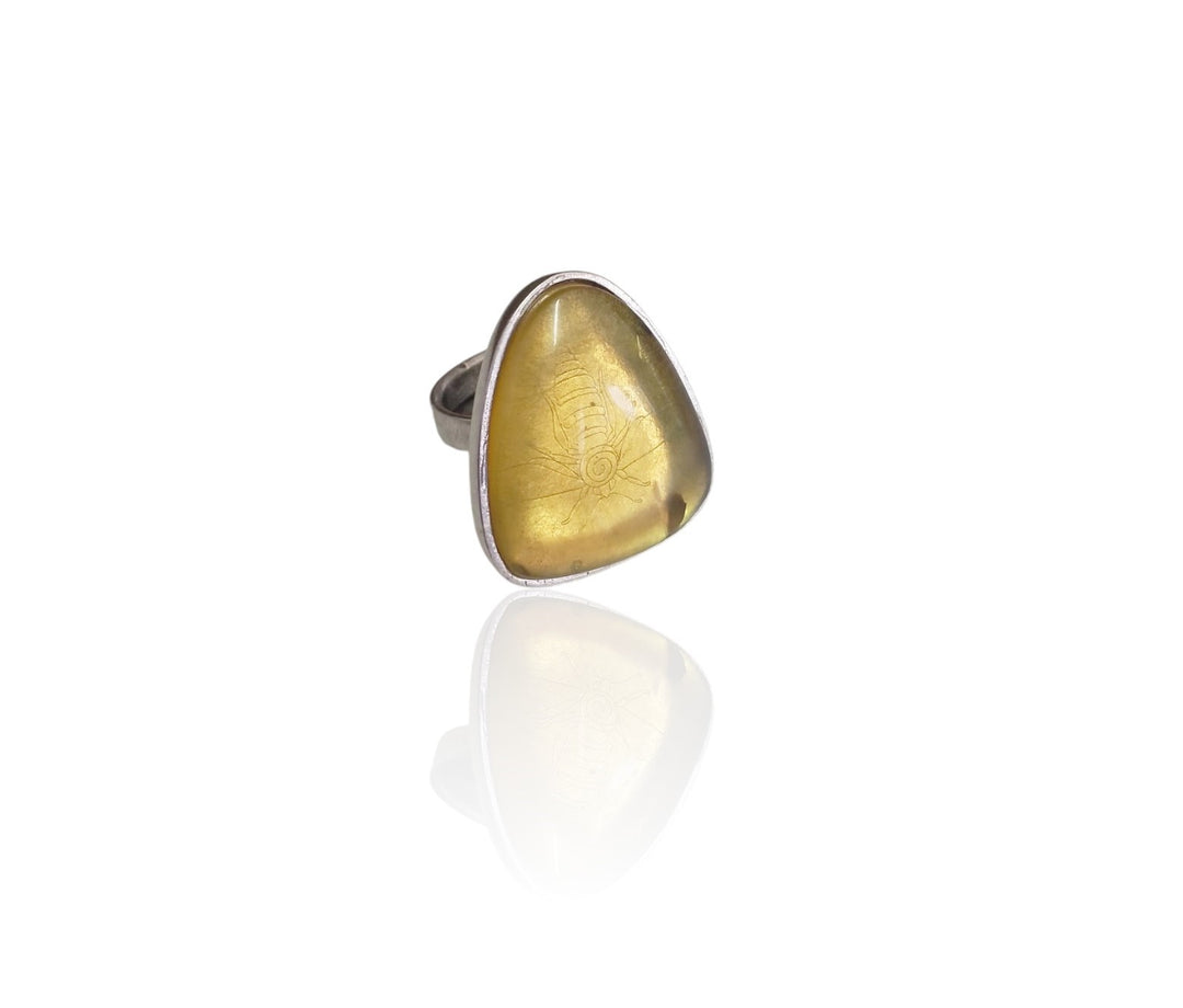 Amber Bezel Ring