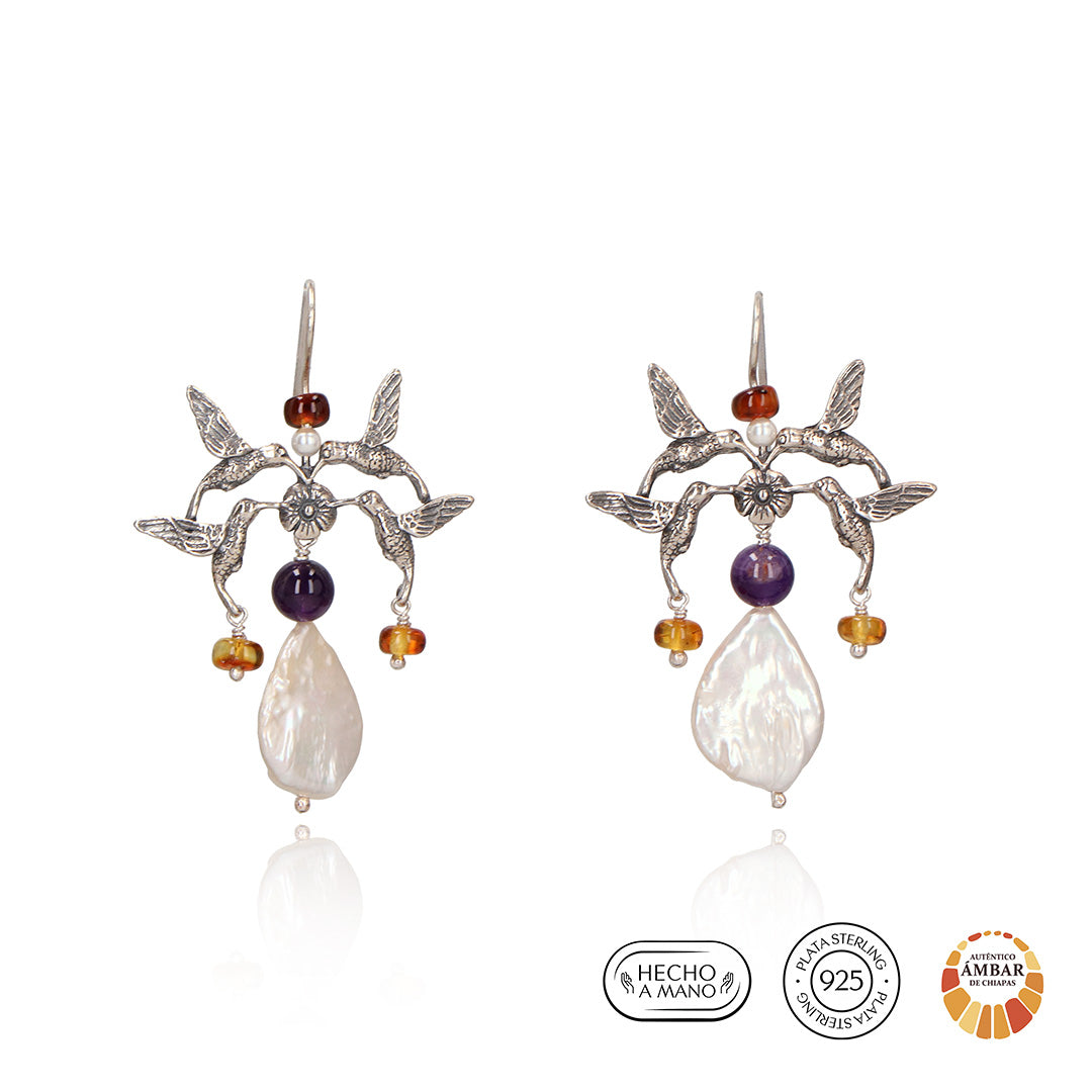 Aretes Cuatro Almas en Vuelo
