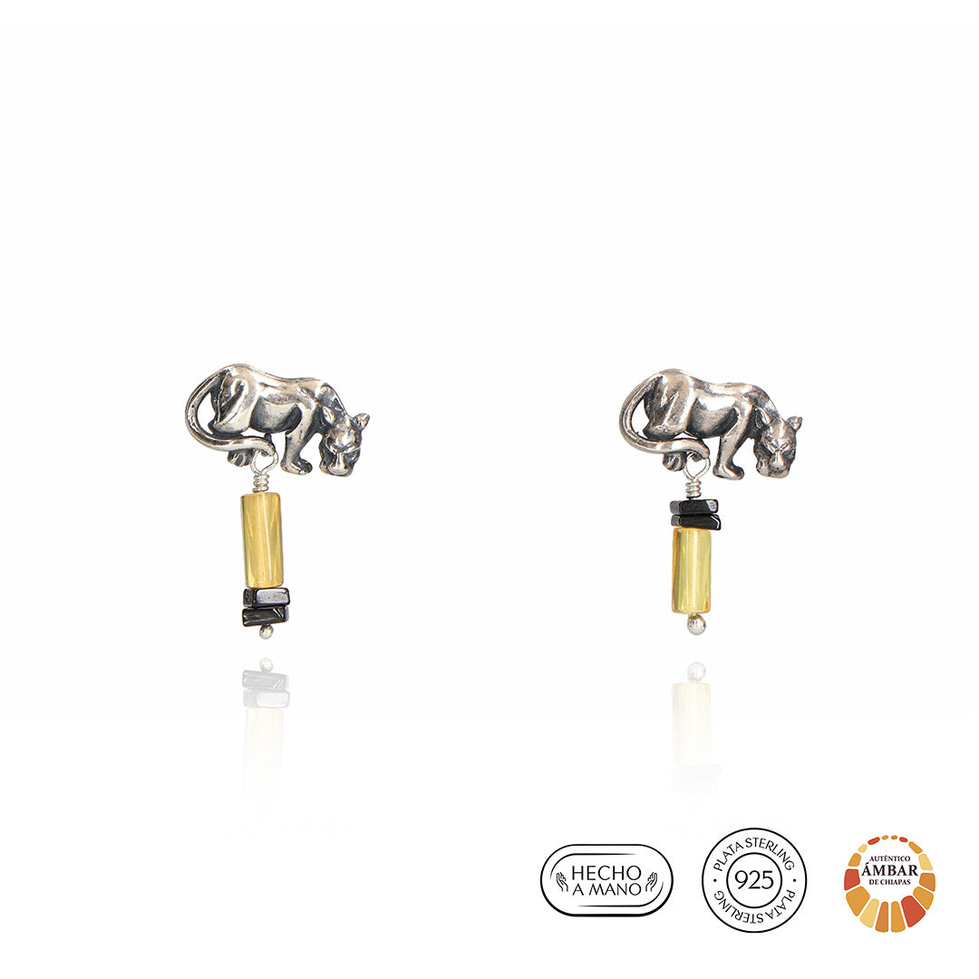Aretes Fuerza Solar con jaguar
