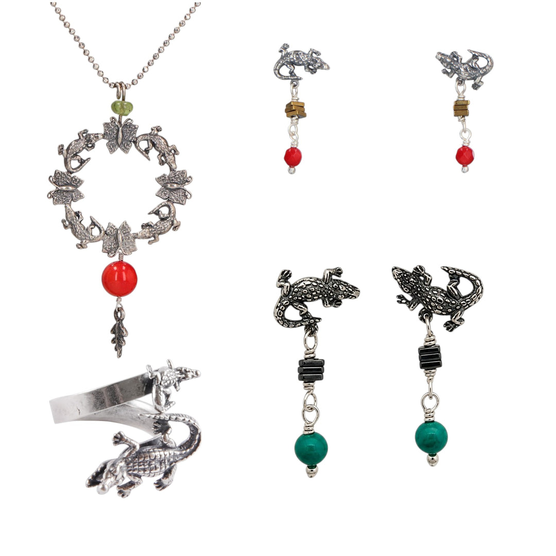 Small crocodile earrings