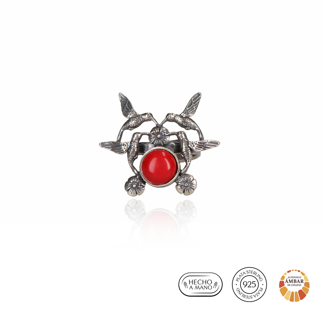 Anillo Cuatro Picaflores Bisel