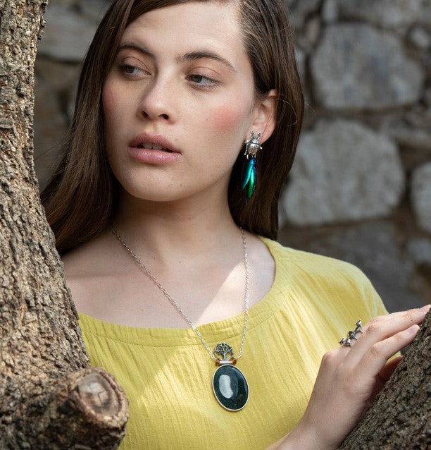 Tree Choker with Jade Bezel