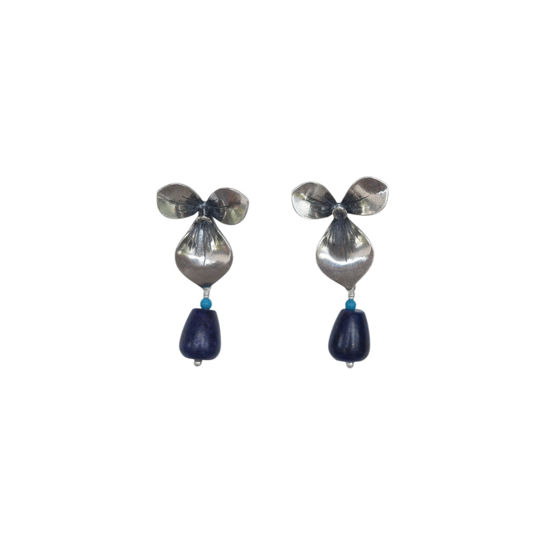 Aretes Flor Añil