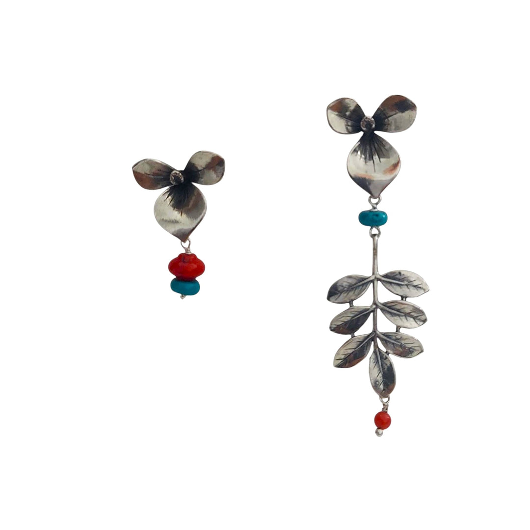Aretes Flor de Añil Mixto
