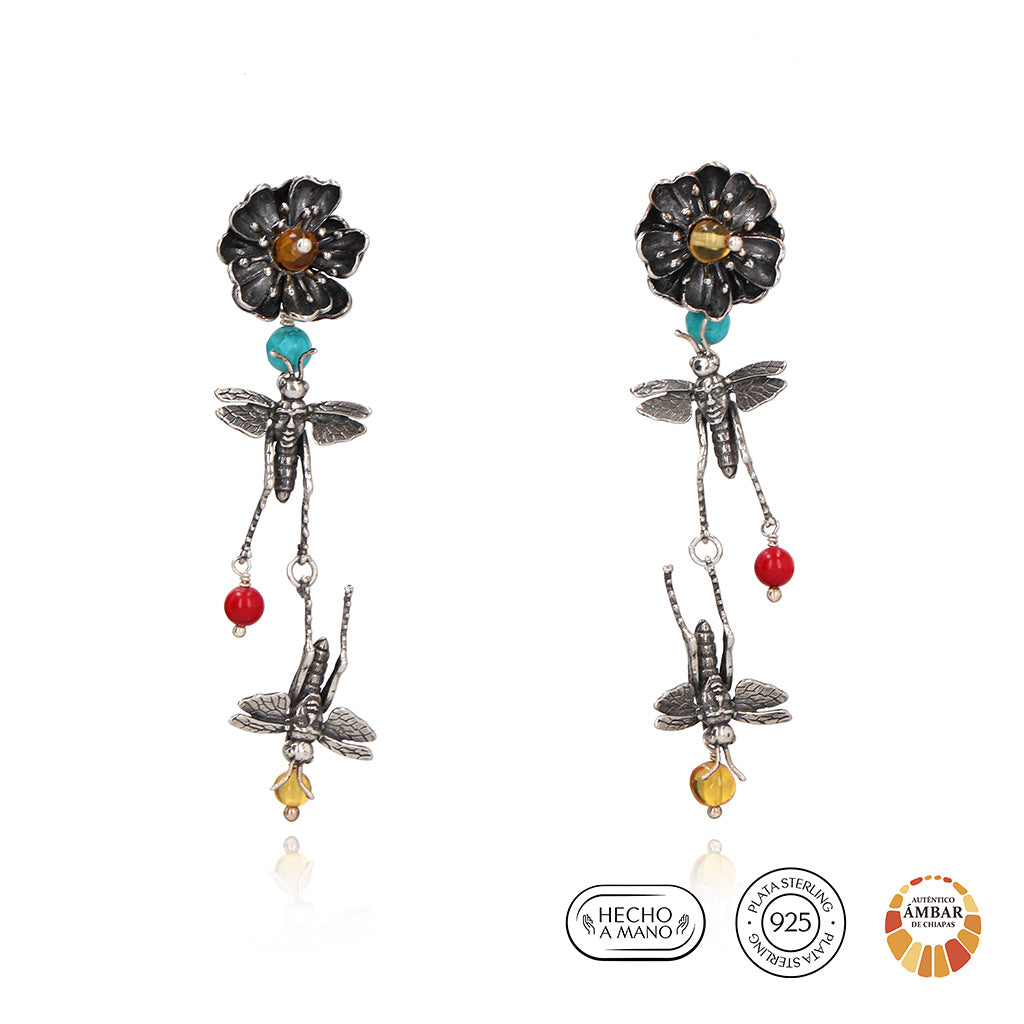 Aretes Flor y Chapulines