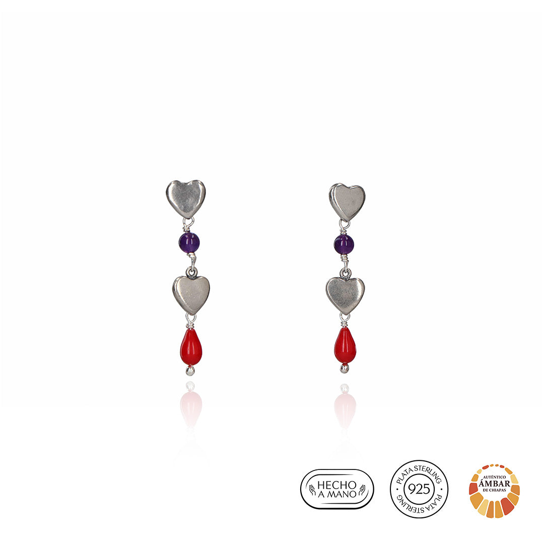 Aretes Latidos Gemelos del corazón