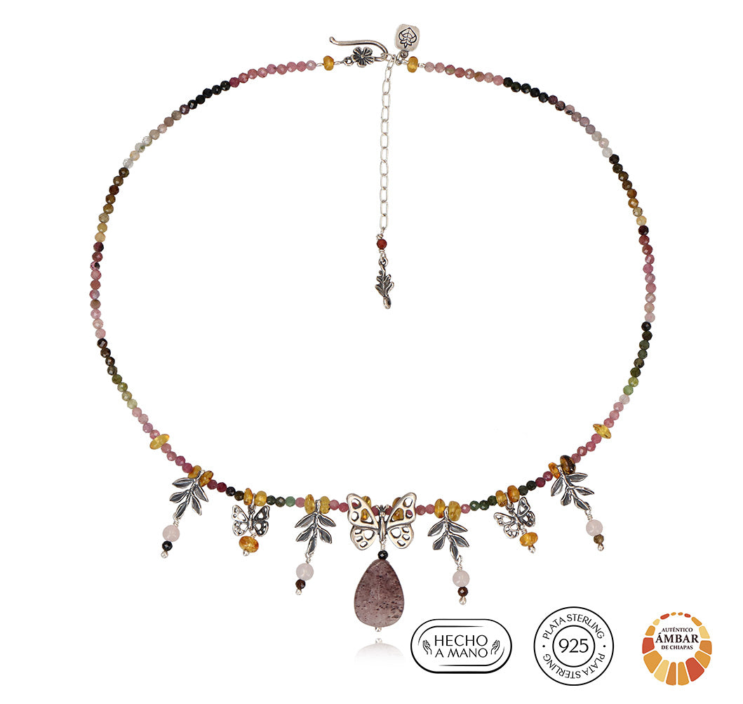 Collar Mariposa Monarca Calada