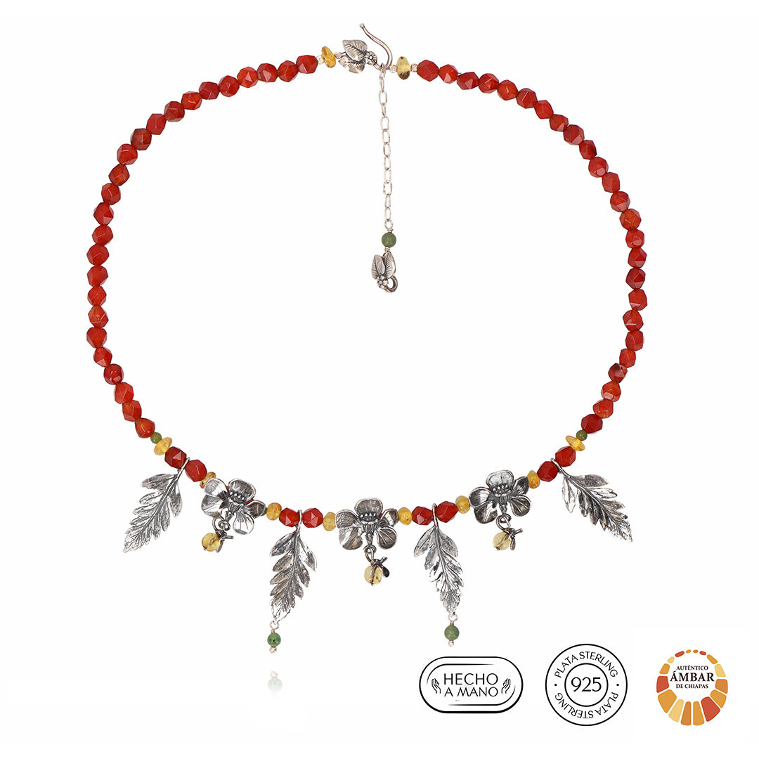 Collar Flores y Helechos