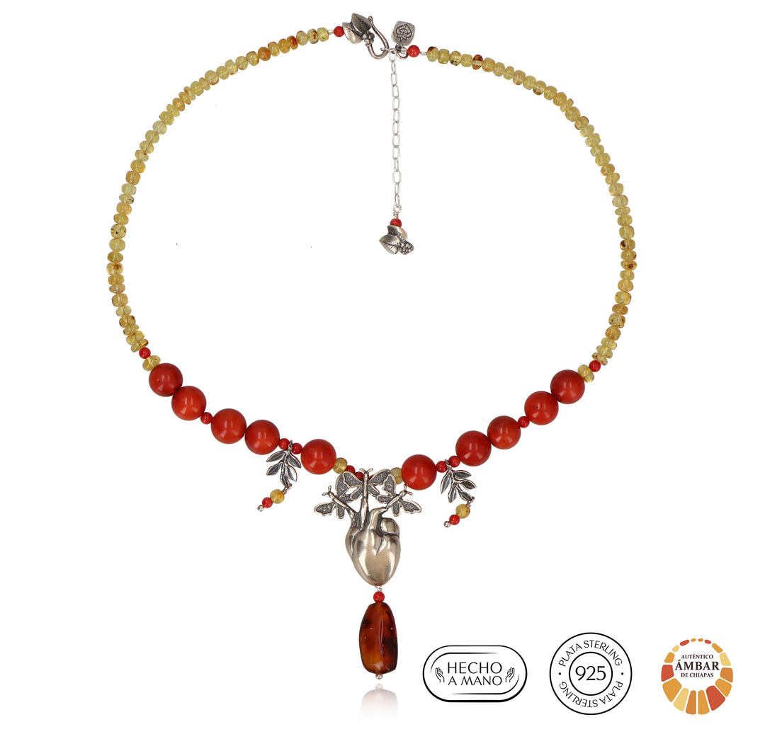 Collar Corazón de Mariposas