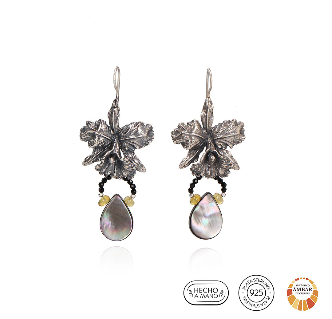 Aretes Orquideas clattleya