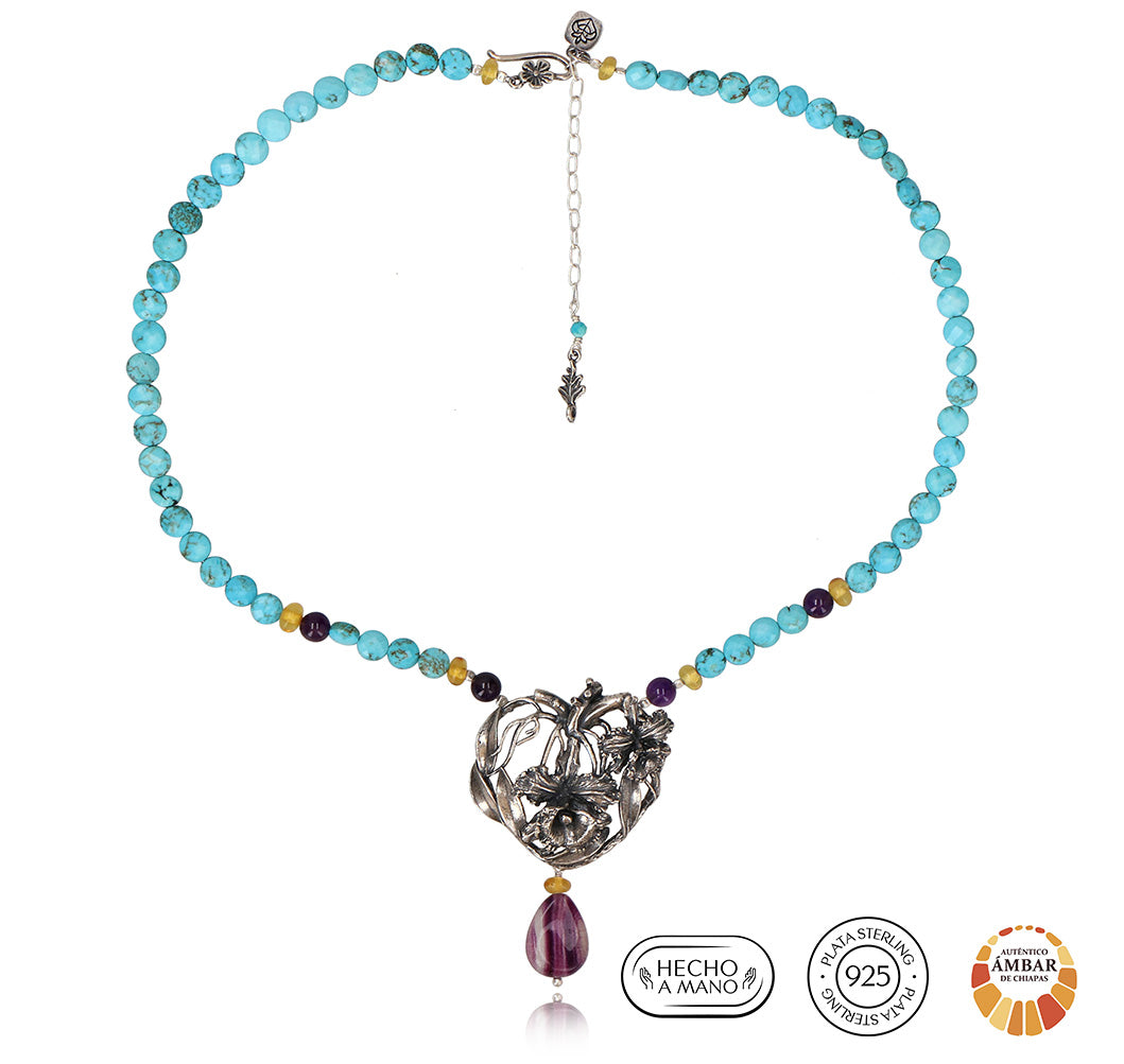 Collar Corazón Orquídeas