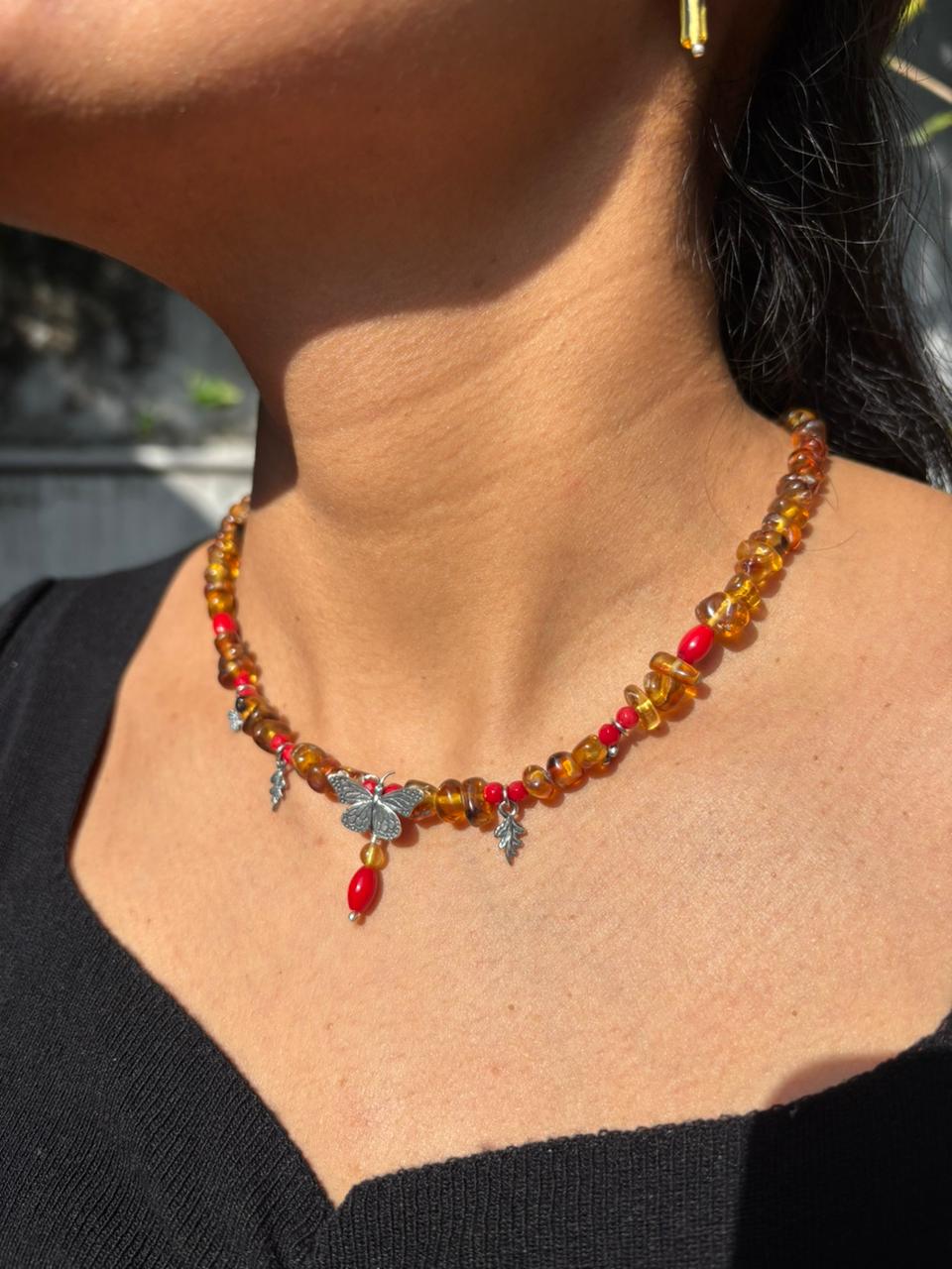 Collar Mariposa Monarca