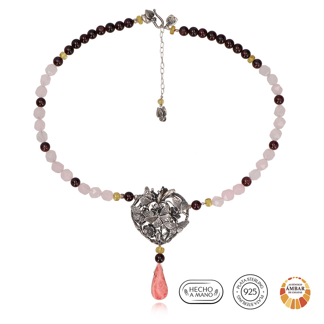Collar Corazón Mariposas