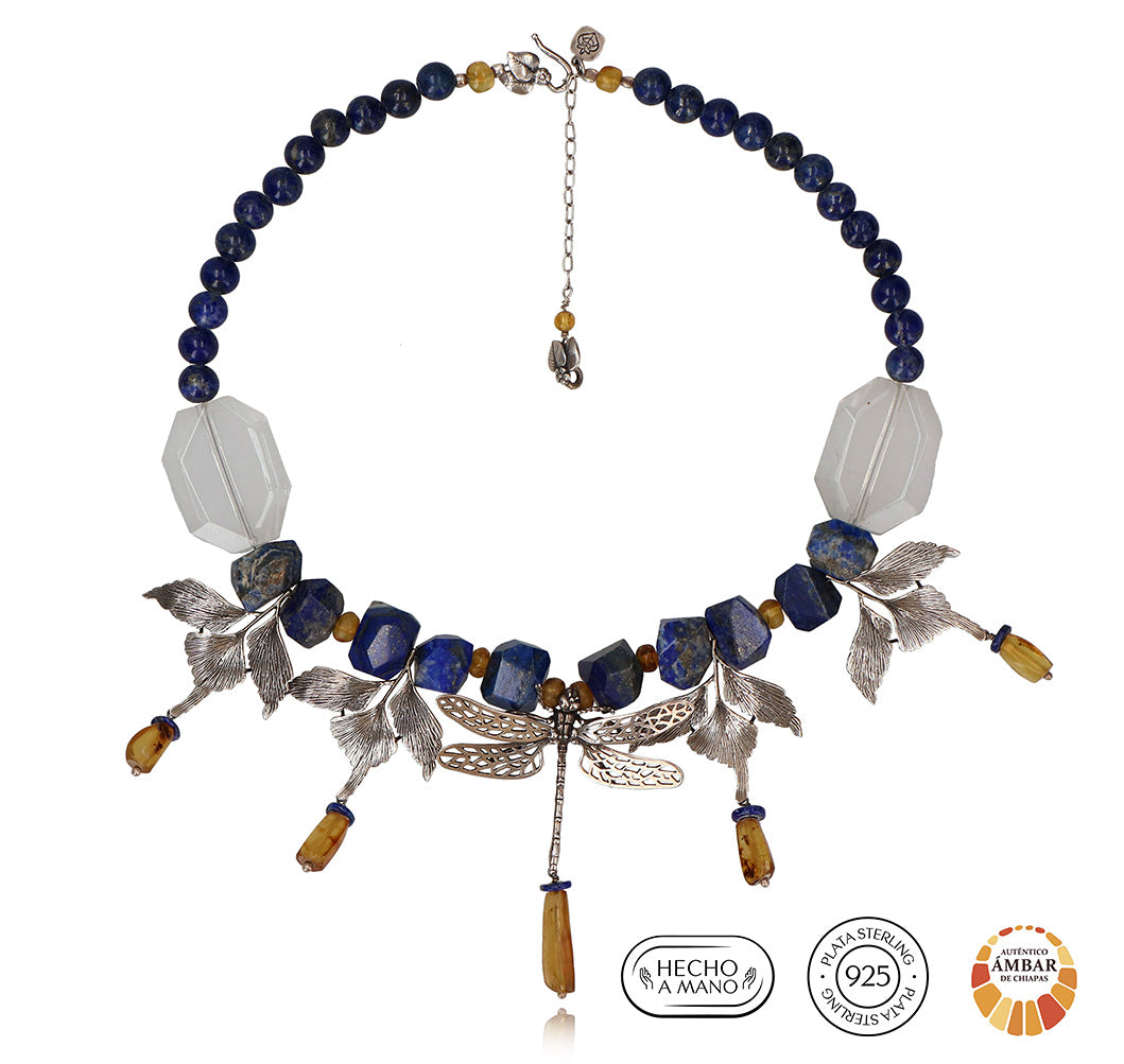 Collar Libélula y Helechos