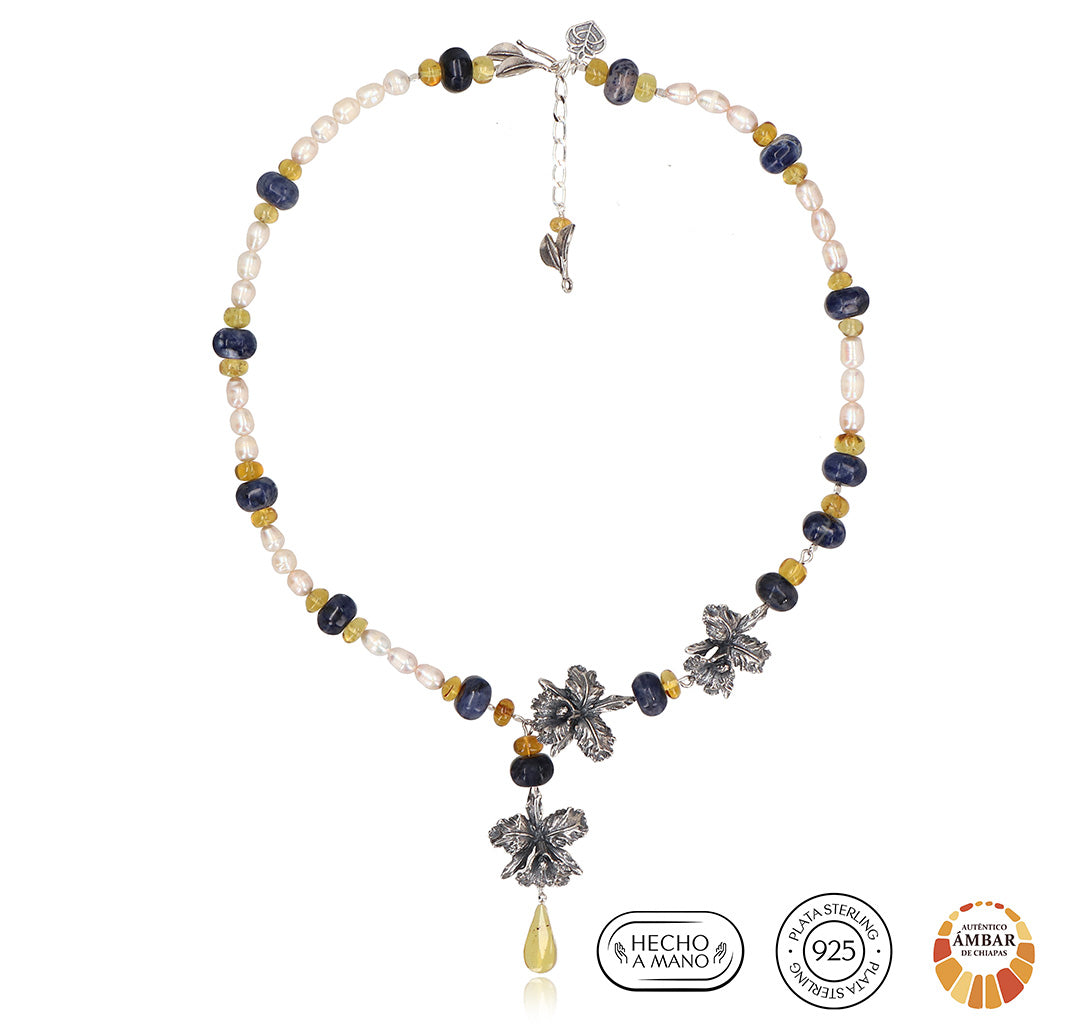 Collar Trío de Orquídeas