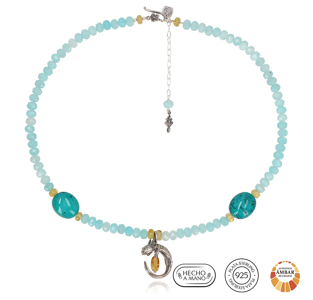 Collar Ajolote Celeste