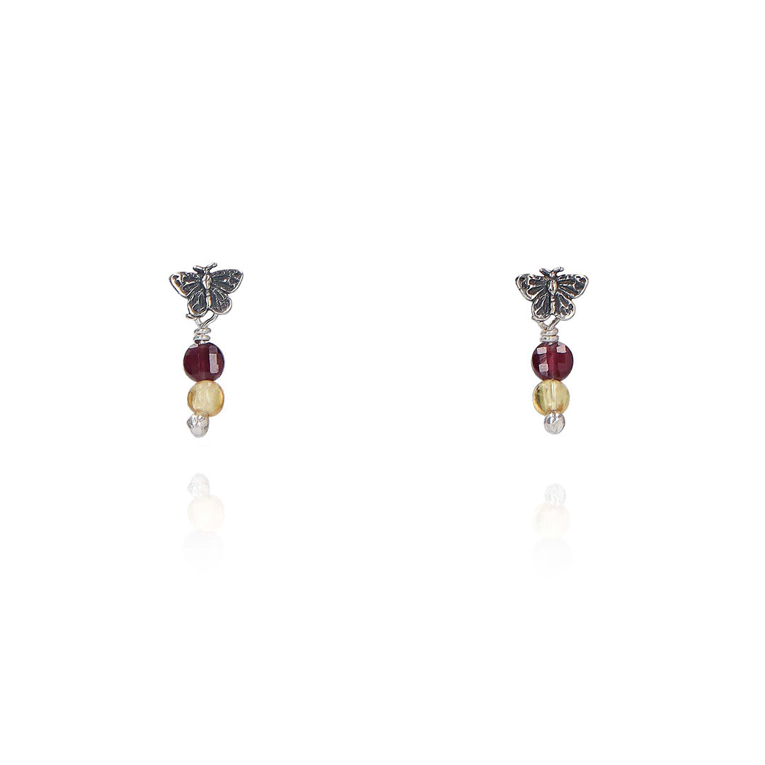 Aretes mariposa monarca mini