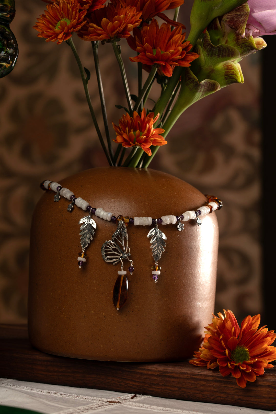 Butterfly and Fern Necklace