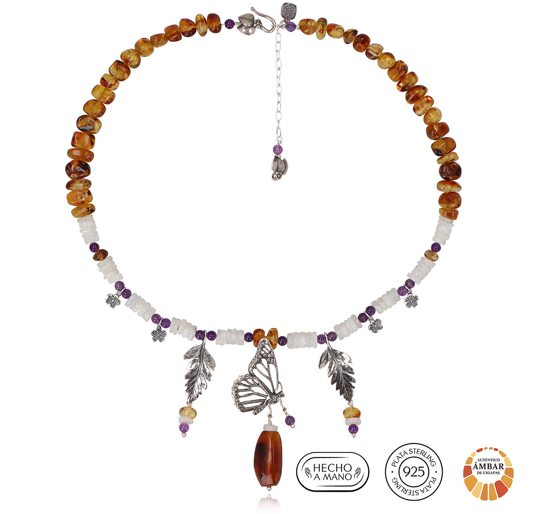 Butterfly and Fern Necklace
