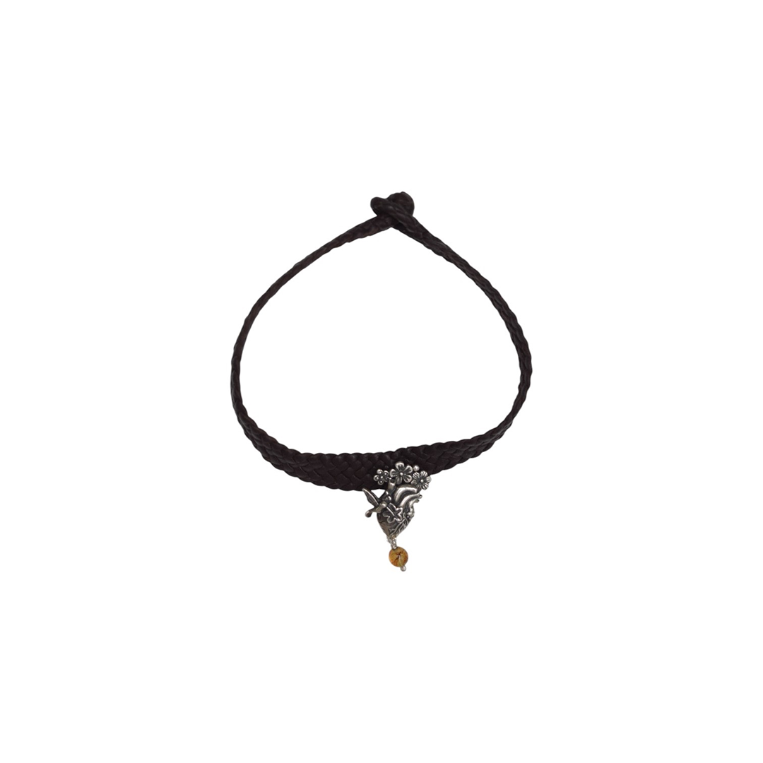Pulsera piel plana corazón Vivo