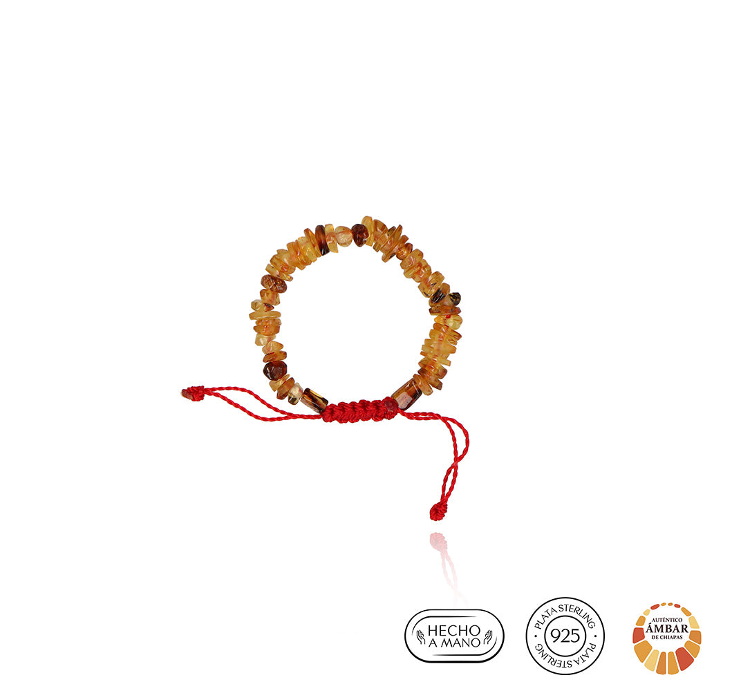 Pulsera de Hilo Tejido con Ámbar para Bebé