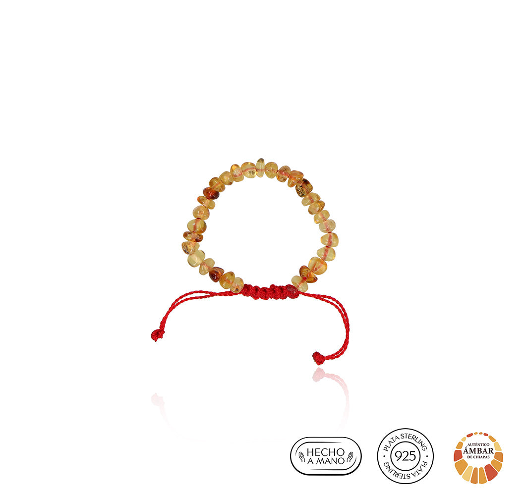 Pulsera de Hilo Tejido con Ámbar para Bebé
