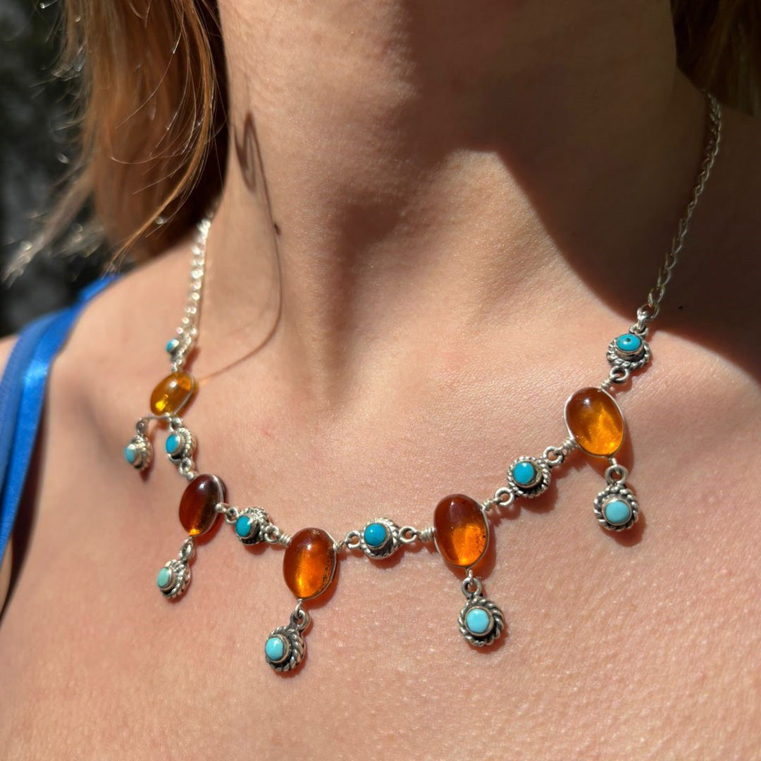 Gargantilla Biseles con ámbar