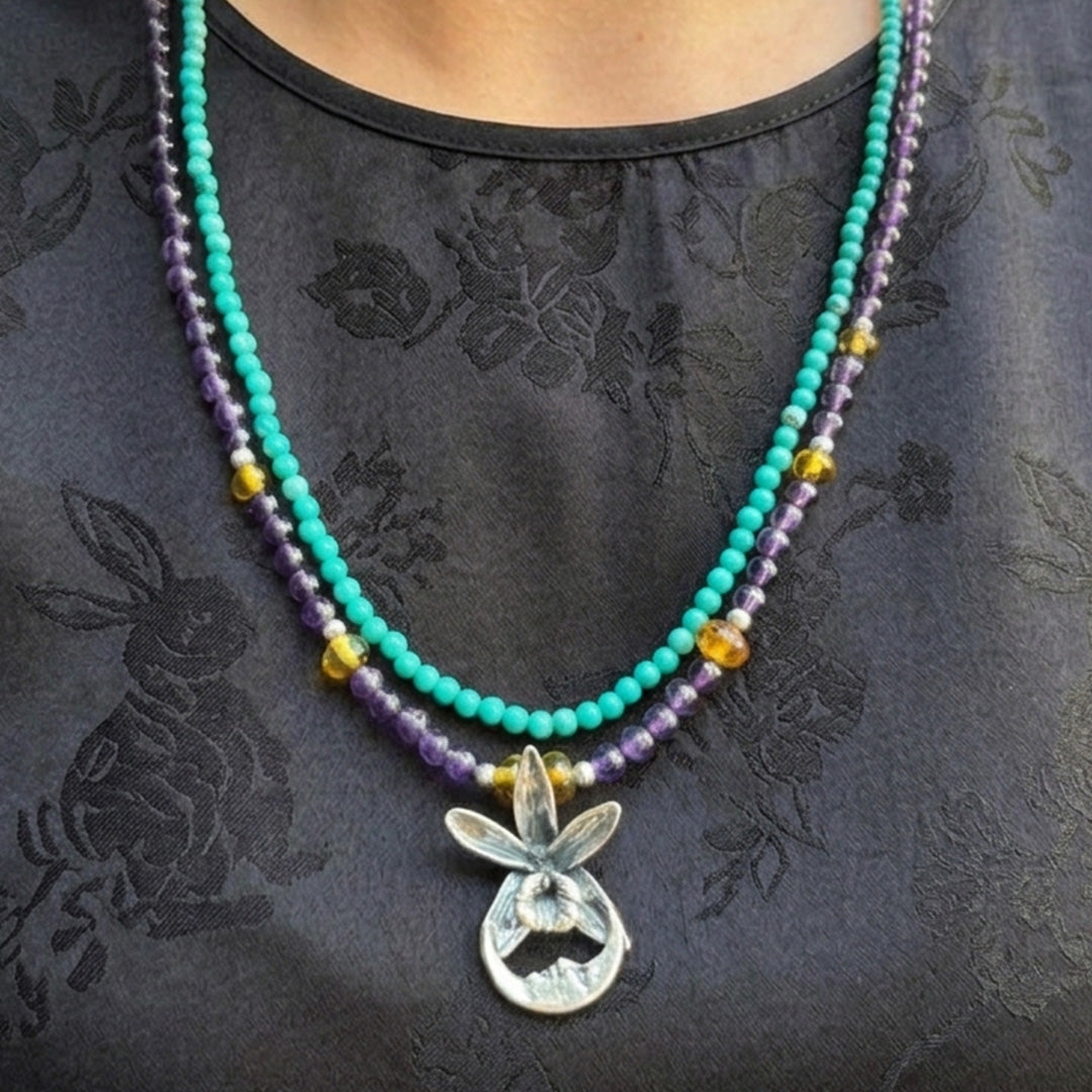 Collar Orquídea y Luna