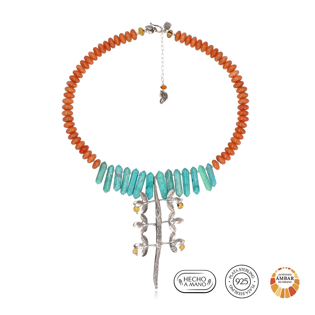Collar Vaina y Hojas