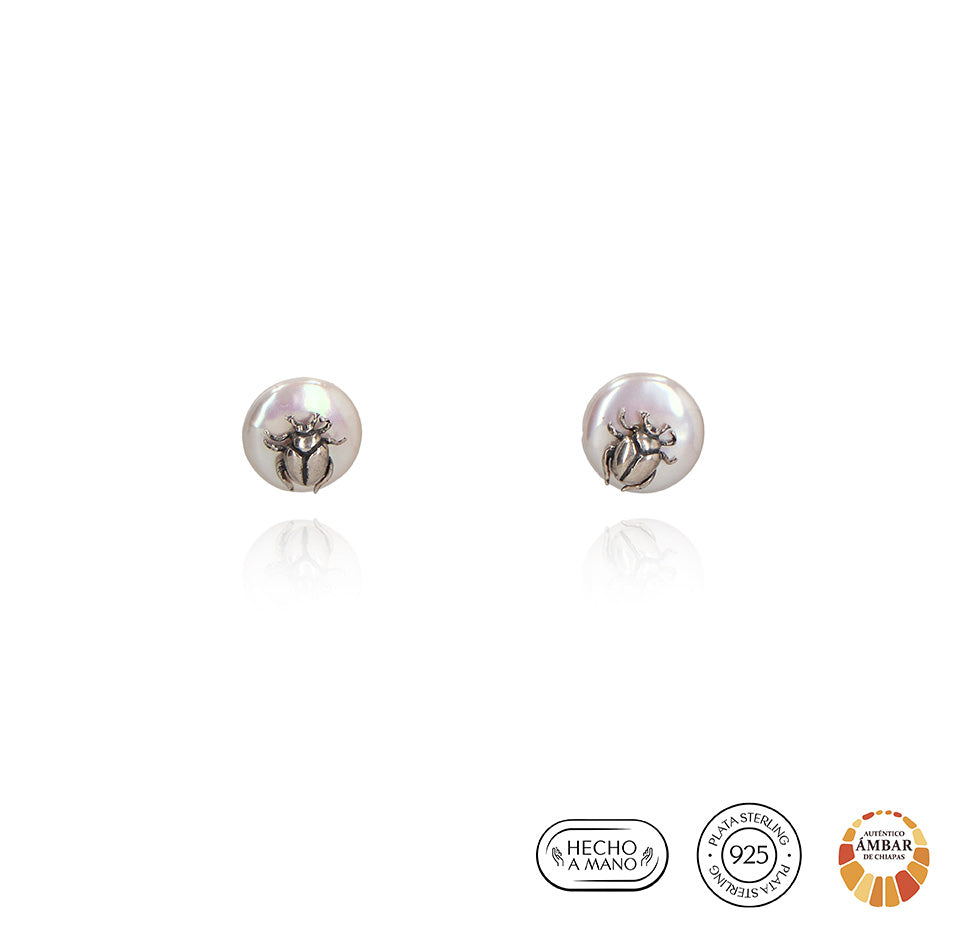 Aretes renacer escarabajo mini