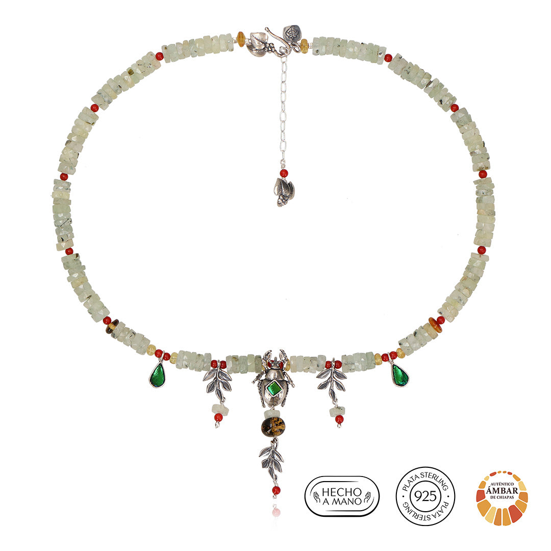 Collar Escarabajo helechos