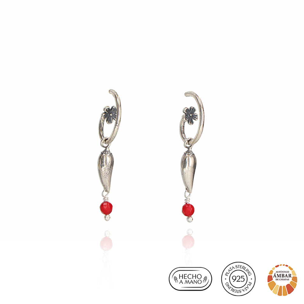 Arete Arracada Chile Floreado