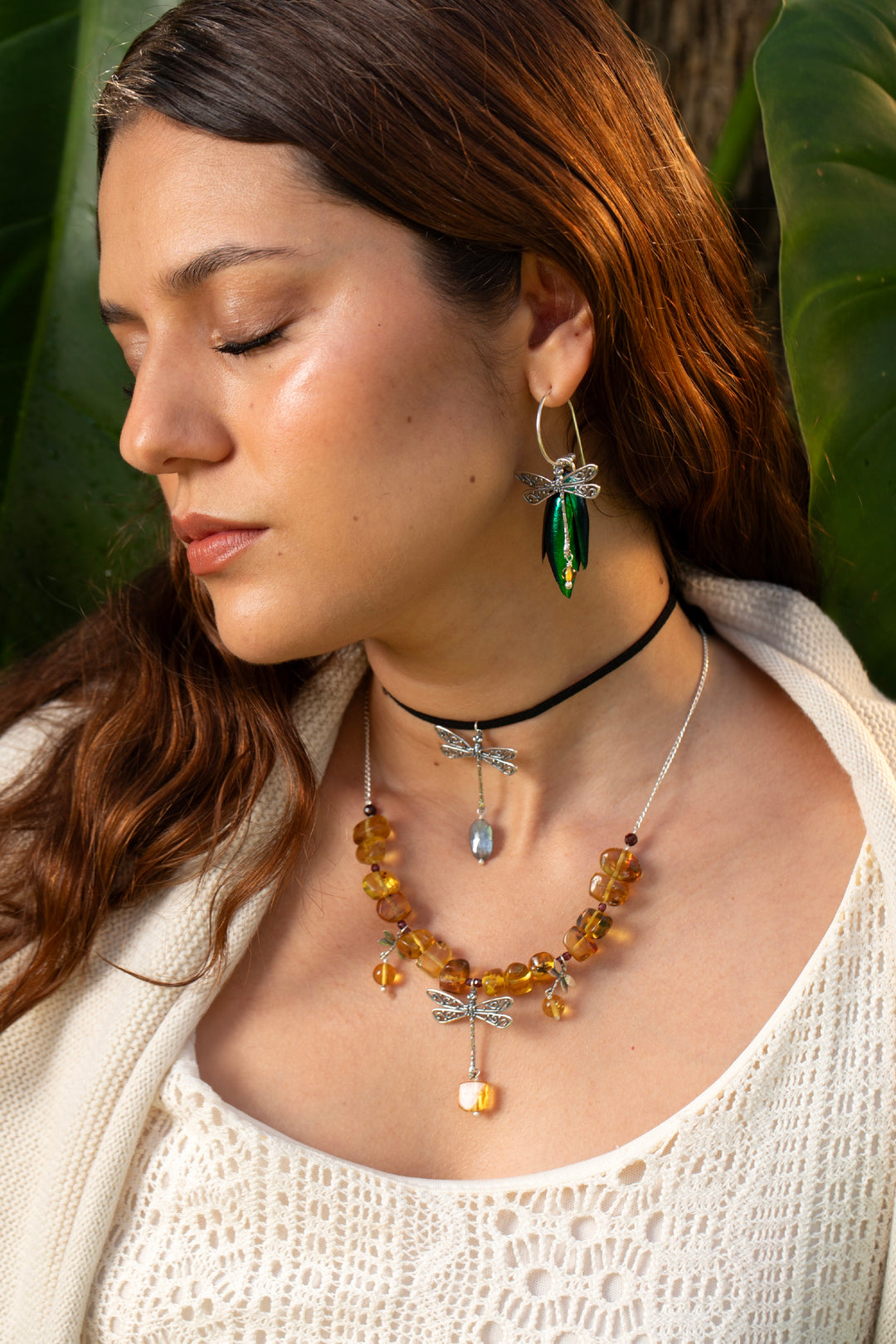 Openwork Dragonfly Choker with mini dragonflies