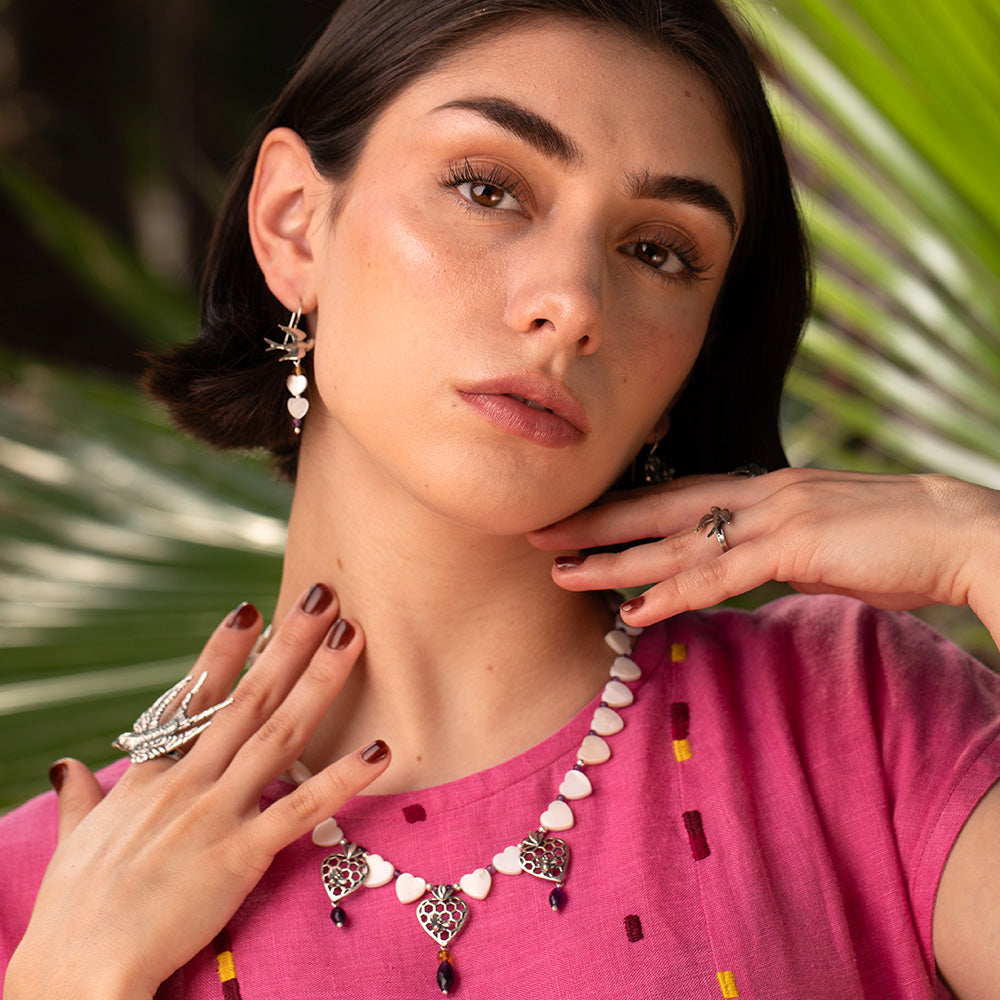 Collar Corazón Panal