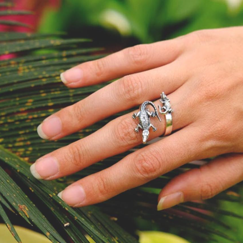 Large and Small Crocodile Ring