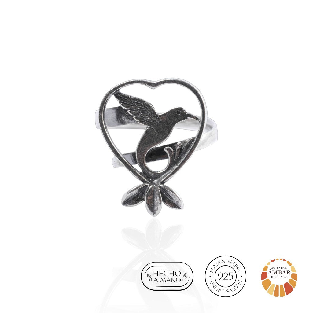 Hummingbird Heart Ring