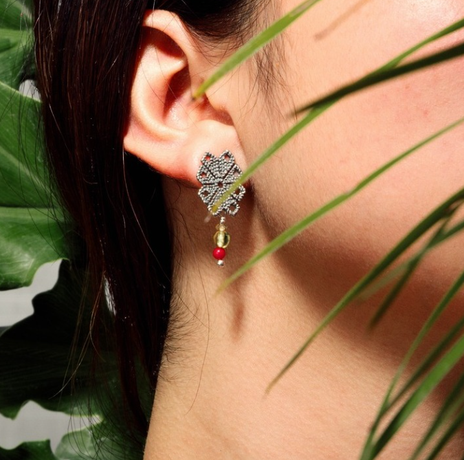 Aretes flor amuzgos ch.