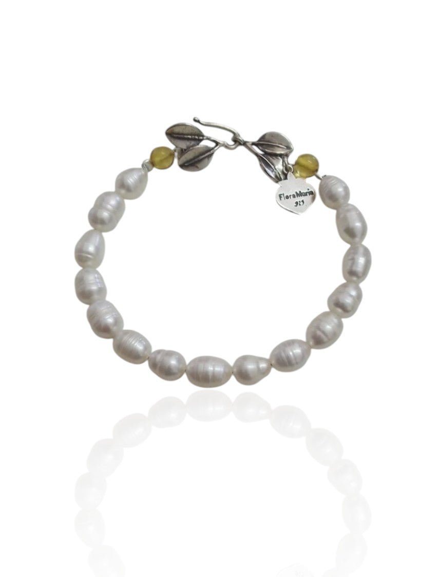 2 Mangrove Leaves Pearl Bracelet