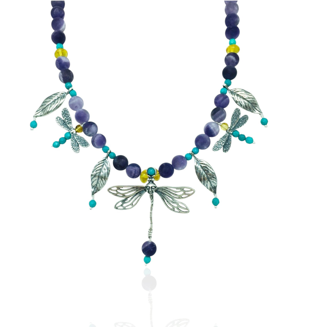Collar Libélulas y Hojas