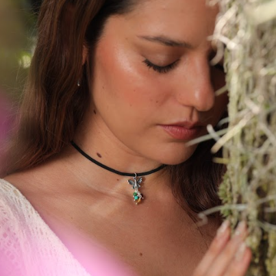 Openwork Butterfly Pendant with Tilines