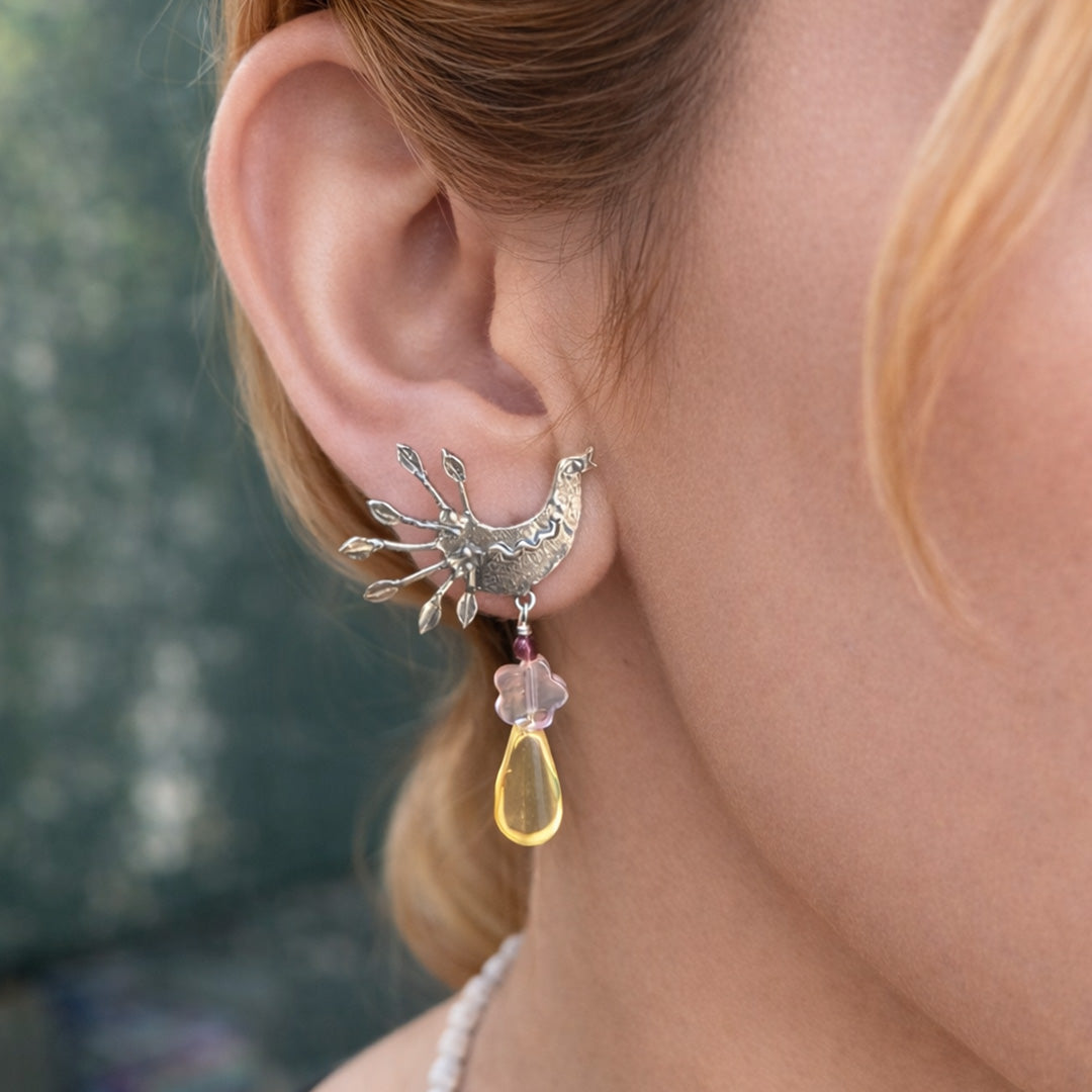 Aretes Ave del Corazón