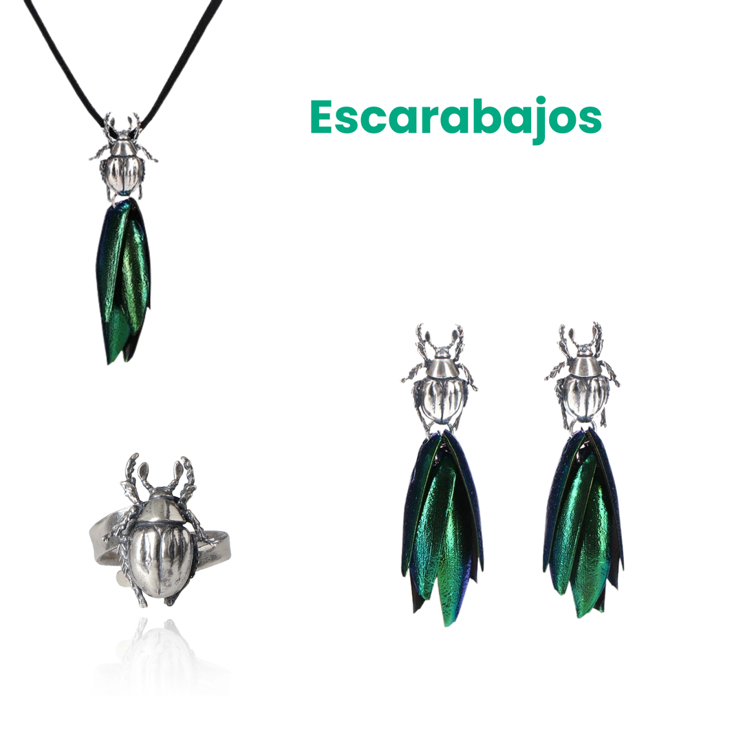 Aretes Escarabajo Pluma