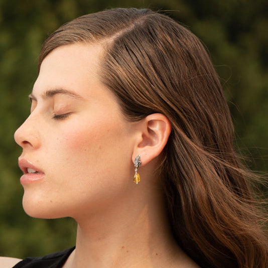 Mini Amber Corncob Earrings