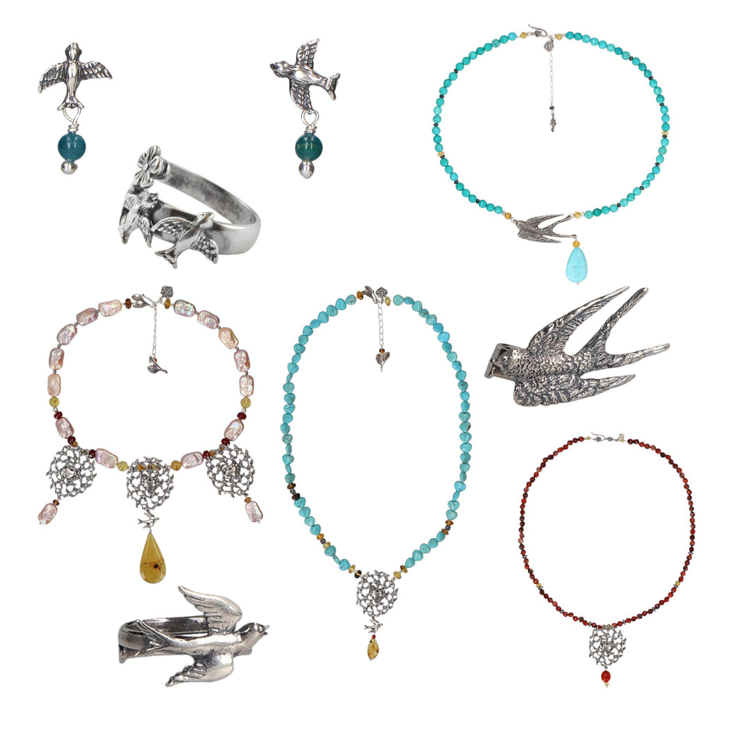 Aretes Golondrina Broquel