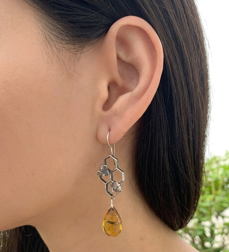 Arete panal de abeja 4 cámaras