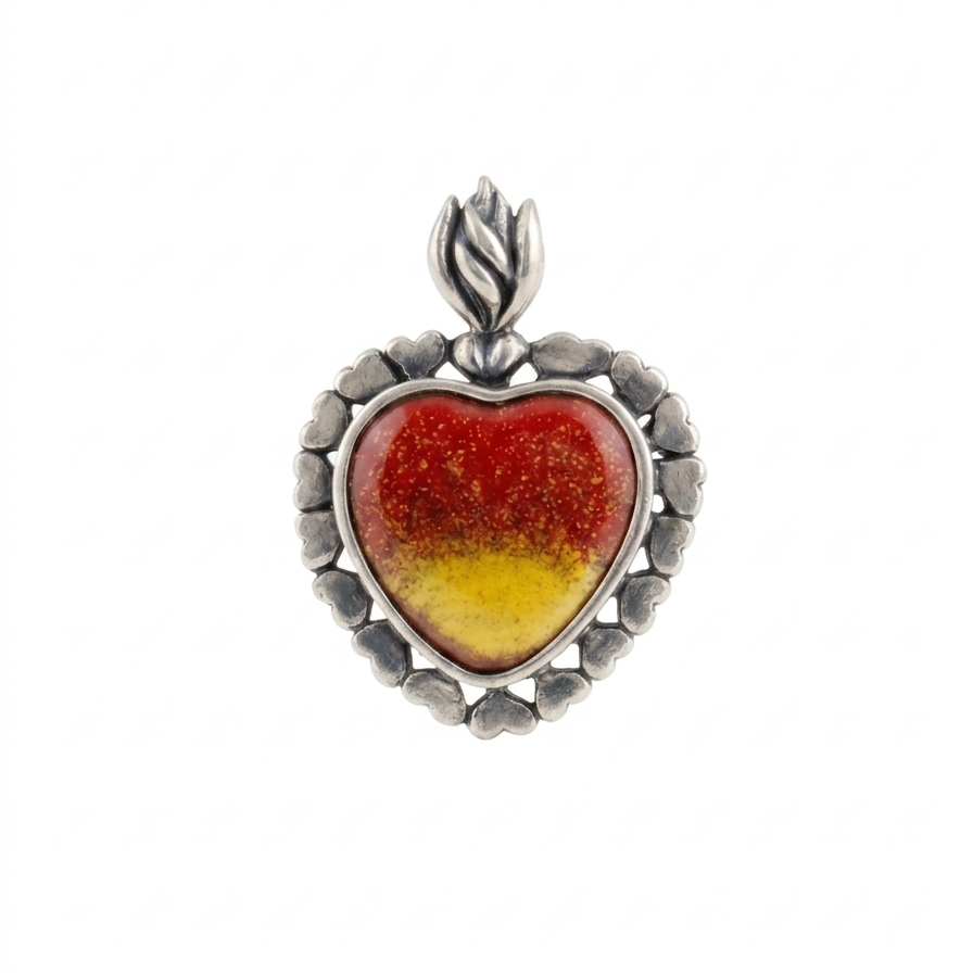 Anillo corazón flama