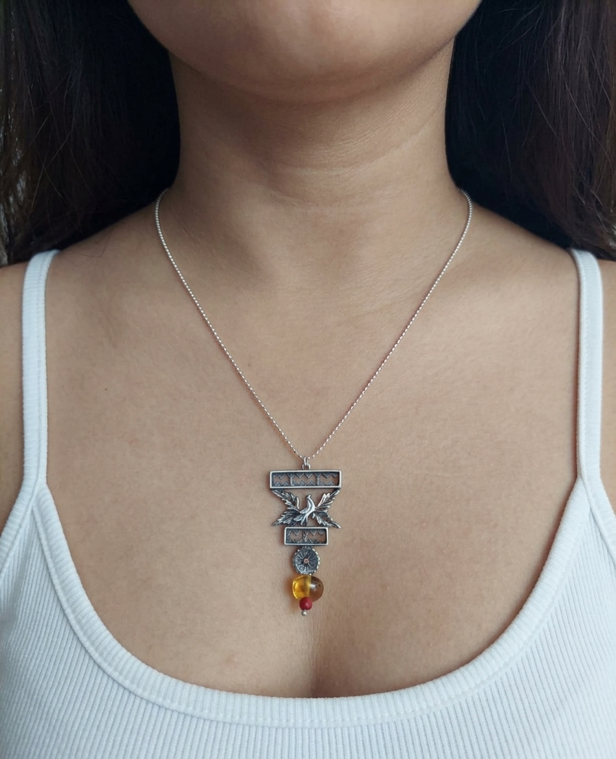 Necklace Pendant Bird Papaloapan Greca