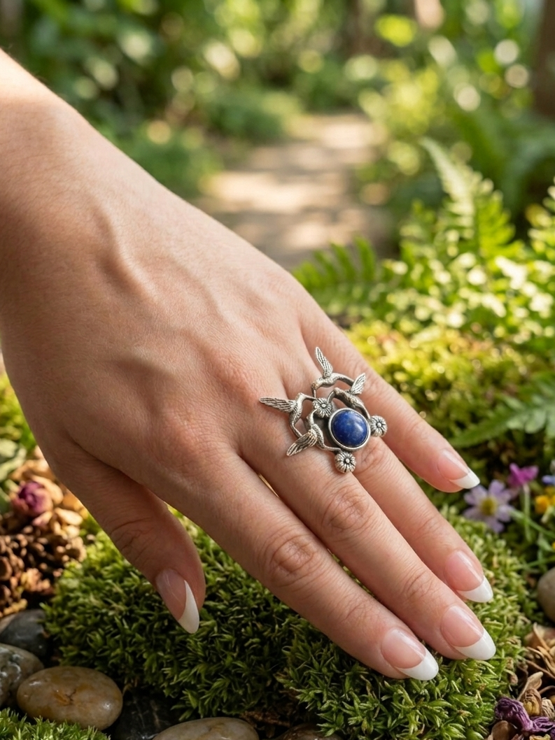 Anillo Cuatro Picaflores Bisel