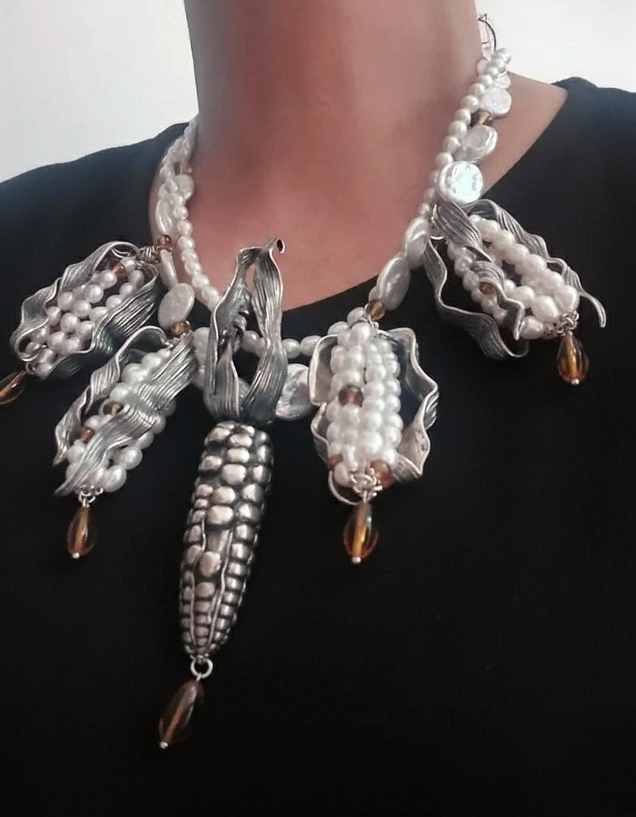 Amber and Corn Necklace